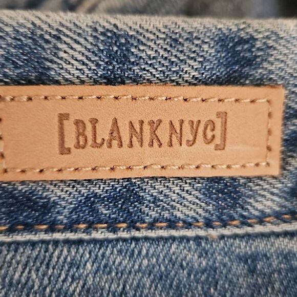 BLANK NYC The Madison Crop Distressed Destroyed Jeans Good Vibrations 28 - Picture 10 of 11